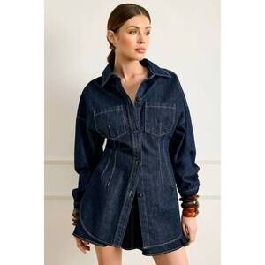 NEW LINE AND DOT caryl hourglass jacket in indigo